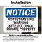 Signmission No Trespassing Warning Keep Off Fence Private OSHA Notice Sign, Vinyl Decal, 10in W x 7in L, 2PK OS-2PACK-NS-D-710-L-14999 - alternate 3